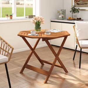 Tavolo da Pranzo Ottagonale da Esterno in Legno Massello da 35,5 Pollici con Foro per Ombrellone da 1,97 Pollici - Product Image 2