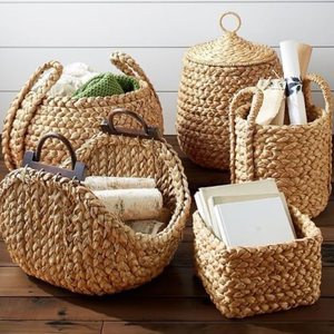 Handmade Eco-Friendly Rustic Natural Water Hyacinth <b>Basket</b> Wholesale Durable <b>Wicker</b> <b>Basket</b> for Household Items - Product Image 5
