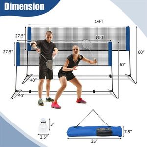Red Deportiva Ajustable de 14 pies con Altura de 33.5 a 61 Pulgadas para Bádminton, Voleibol, Pickleball y Tenis - Product Image 3