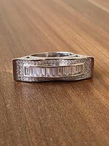 Creative <b>Craft</b> Moissanite Baguette Cut Diamond Vintage <b>Ring</b> Original 925 Silver Fine Classic Style Gift For Birthdays party - Product Image 5