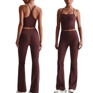 Custom Wholesale Custom Women Yoga Set Flared Leggings Sports Bra Activewear Gym Workout Outfit OEM ODM Fitness Wear Supplier - Product Image 3