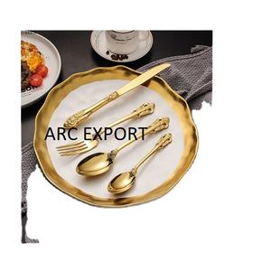 Couverts à poignée en acier inoxydable, couteau, fourchette, cuillère, couleur or, ensemble de couverts de table de cuisine, événements - Product Image 1