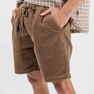 <b>Men's</b> Corduroy <b>Shorts</b> Solid Color Drawstring Waist Casual Style Mid Rise Breathable Cotton Fabric <b>Short</b> <b>Trousers</b> - Product Image 5