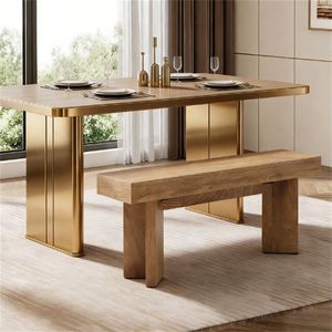 Farmhouse-Style <b>Dining</b> Room Furniture Kitchen <b>Table</b> <b>Stool</b> Bench - Product Image 4