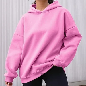 Sudadera con Capucha Extra Grande para Mujer, de Algodón Suave, Tejida, con Bolsillo Delantero, Estilo Casual Urbano - Product Image 5