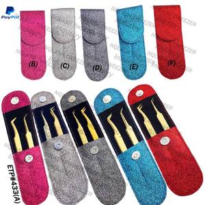 แหนบต่อขนตาปลายนาโน สีม่วงทอง ปลายโค้งงอน จับถนัดมือ ปลายเพชร  แหนบไฟเบอร์ต่อขนตา  รับทำโลโก้ NQLash - Product Image 4