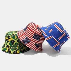 Fisherman Bucket Sun Protection <b>Hat</b> with National Flag Print Denim Camouflage Embroidery Eoin Winston Sports Outdoor Sports <b>Hat</b> - Product Image 2