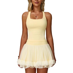 Vestido Deportivo de Una Pieza para Mujer, Diseño Color Block, Secado Rápido, Ajuste Compresivo, 82% Nailon, por Encima de la Rodilla, para Pickleball - Product Image 6