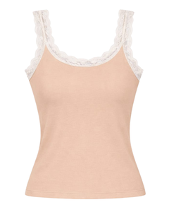 Débardeur Femme Personnalisé en Coton avec Dentelle, Coupe Ajustée, Sans Manches, Style Décontracté d'Été, Doux, Respirant, Quotidien et Basique - Product Image 1