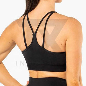 Sujetador deportivo de yoga transpirable de talla grande para mujer con logo frontal - Ropa de gimnasio y fitness en stock - Product Image 3