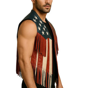 <b>Men</b> Fringe Vest Cowboy Western Leather Sleeveless <b>Jacket</b> <b>Suede</b> Tassel Rodeo Motorcycle Festival Wear Premium OEM Apparel - Product Image 1
