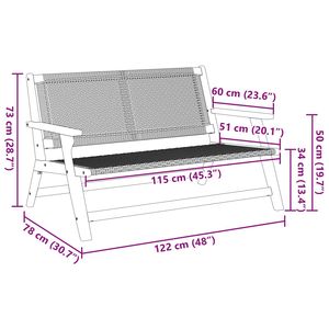 Bancs de jardin noirs 48,03 x 30,71 x 28,74 pouces - Product Image 5