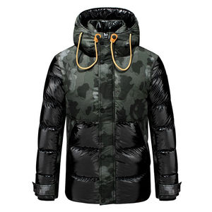 Custom Logo High Quality Waterproof Reversible Men's Winter Puffer Jacket with Stand Collar Standard Thickness High Street Style - Product Image 2