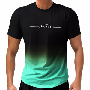 T-shirt pour homme tendance en tricot avec imprimé alphabet dégradé, respirant, manches courtes, pour l'été, vêtements décontractés, vie quotidienne, vacances - Product Image 1