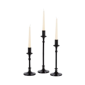 Ensemble de 3 bougeoirs en aluminium noir faits à la main, écologiques, pour la maison et l'usage religieux, design durable - Product Image 1