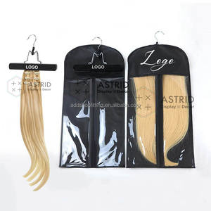 Astrid 23 CM Space Saving Black Luxury Gold Hook Wooden Clip Brand Custom Logo Wig Hair Extensions Hanger for Salon Display - Product Image 5