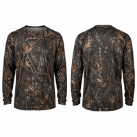 Chemise de chasse camouflage à manches longues pour hommes MEGAMAPLE, imprimée numériquement, en polyester, séchage rapide, respirante, pour l'été et les activités de plein air