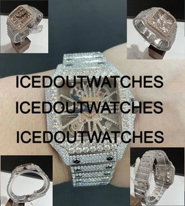 Reloj Mecánico Automático para Hombre con Caja Cuadrada de Acero Inoxidable y Moissanita, Esfera de Cristal, Resistencia al Agua de 10 Bares, Cierre de Pulsera - Product Image 4