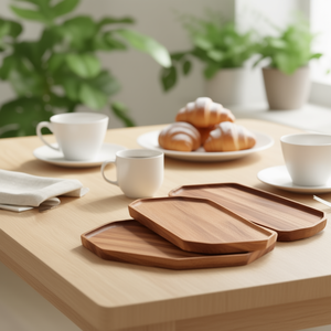 Bandeja de Servir de Madera Duradera de Primera Calidad, Impresa, para Té, Café, Aperitivos o Desayuno, para Cocina o Comedor - Product Image 3