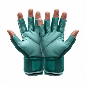 Gants de hockey sur gazon sans doigts vert marine, rembourrés, pour la protection sportive, les entraînements, les matchs et les jeux en extérieur - Product Image 3