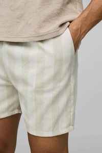 Shorts Bermuda en Coton Oxford Beige Uni pour Homme, Taille Mi-Haute, Fermeture Élastique, Style Décontracté avec Poches, Tissu Respirant - Product Image 6