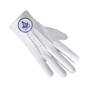 Wholesale Manufacturer International Masonic Gloves Leather <b>Square</b> & Compass G <b>Key</b> Embroidery Ceremonial Regalia - Product Image 3