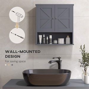 Gray Bathroom Cabinet/Wall Shelves - Product Image 5