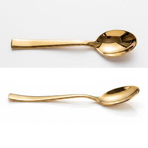 Ensemble de cuillères dorées en acier inoxydable 16 cm, couverts dorés de qualité supérieure, cuillères élégantes pour la table, vaisselle décorative, couverts en métal durables - Product Image 4