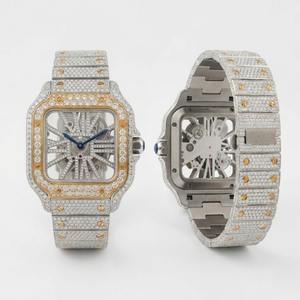 Reloj de Lujo para Hombre con Incrustaciones de Moissanita VVS1, Estilo Mecánico, Movimiento Automático, Pasa el Test de Diamantes - Product Image 2