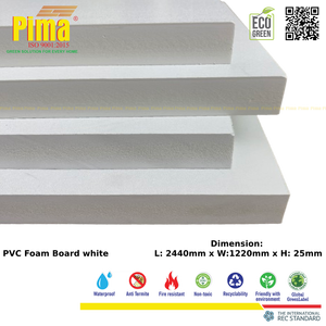 PVC-WPC Foam Board 25mm <b>Thickness</b> 0.6 G/cm3 Density White Color Recyclable <b>Plastic</b> Furniture Design Smooth Surface Kitchen - Product Image 2