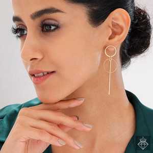 PRAO Antideslustre Chapado en oro Anillo hueco Colgantes Pendientes colgantes de moda - Product Image 3