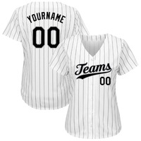 Maillot de baseball authentique OMMiZ pour hommes, antibactérien, de qualité supérieure, personnalisé, blanc, noir, à fines rayures, noir-gris