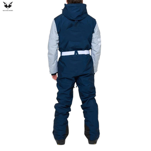 Traje de Esquí de Poliéster Resistente al Viento de Una Pieza, Térmico, Color Azul y Gris, de Buena Calidad, con Logotipo Propio, Superventas - Product Image 3