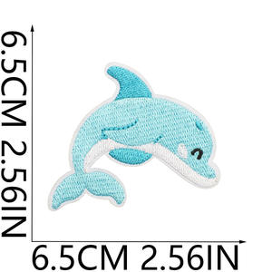 Parches Bordados Personalizados a Precio de Fábrica, Parche Termoadhesivo de Delfín, Parche de Tela Bordado en 3D con Diseño de Animal para Gorras, Sombreros, Bolsos, Chaquetas, OEM - Product Image 2