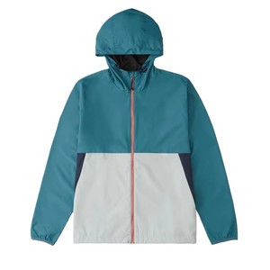 Blouson bomber à capuche pour homme, polyester/coton, imperméable, coupe-vent, respirant, séchage rapide, blocs de couleur, fermeture éclair sur le devant, service OEM - Product Image 3