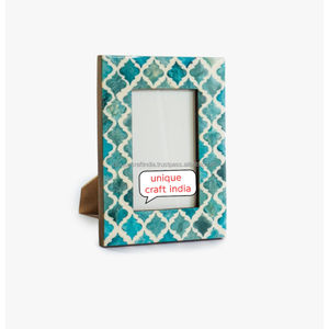 Marco de Fotos de Madera Hecho a Mano con Patrón Chevron de Hueso de Marfil, Decoración Minimalista Moderna para Mesa, Elegante Pieza Decorativa para el Hogar - Product Image 3