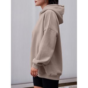 2025 2024 sweat à capuche surdimensionné pour femmes à la mode automne/hiver soie polaire sweat à la mode pull pull tenue - Product Image 5