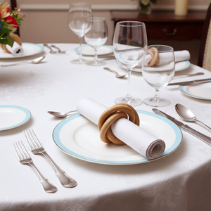 Ensemble d'anneaux de serviette en bois, décoration de table de luxe pour mariage, fête de Noël et accessoires de cuisine - Product Image 4