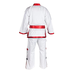 ชุดคาราเต้แบบกำหนดเอง ระบายอากาศได้ดี น้ำหนักเบา สัมผัสนุ่ม ซับเหงื่อได้ ชุดยูนิฟอร์มศิลปะการต่อสู้สำหรับทุกเพศ ผู้ผลิต OEM ODM - Product Image 2