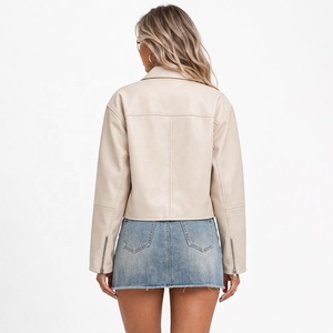 Chaqueta Bomber de Cuero Personalizada con Cremallera, Unisex, Peso Medio, Cuello Vuelto, Ribete Acanalado, Resistente al Viento e Impermeable - Product Image 2