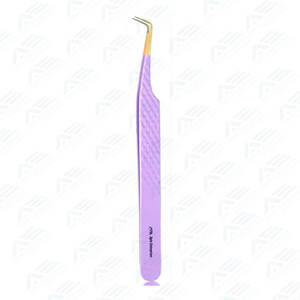 Outil de beauté professionnel en acier inoxydable pour pince à cils avec embouts inclinés en fibre pour extension de cils antistatique antidérapant - Product Image 2