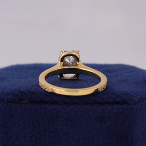 Bague de fiançailles en diamant taille émeraude pour femme, classique, or 14 carats, diamant de laboratoire certifié IGI - Product Image 2