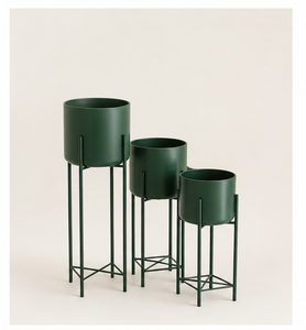 Modern Minimalist Indoor Metal Planter with <b>Stand</b> Style Floor Flower <b>Pot</b> for Living Room Bedroom & Office Home Decor - Product Image 5
