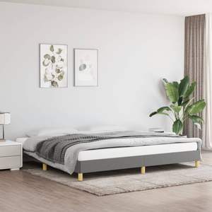 Base de Cama King Size de Madera Contrachapada 100% Poliéster en Gris Oscuro Tapizada con Madera Sintética, Duradera y Elegante - Product Image 1