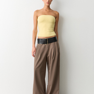 Top Bandeau de Algodón Suave Color Amarillo Mantequilla para Mujer, Corte Ajustado, Ideal para Combinar, Bajo MOQ, Envío Rápido - Product Image 6