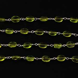 สร้อยลูกปัดเพอริดอทดีไซน์เรียบหรูทรงรี พร้อมเคลือบเงิน สำหรับทำเครื่องประดับเพอริดอต ขายส่งจำนวนมาก - Product Image 4