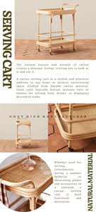 Wholesale handcrafted rattan food service carts for hotels and cafes; beverage carts for cafes. - Product Image 6