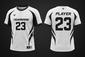 เสื้อฟุตบอลสั่งทำพิเศษ สีขาวดำ เบอร์ 23 ชุดทีม ระบายอากาศได้ดี แห้งเร็ว ชุดกีฬา ขายส่งจากโรงงาน รับสกรีนชื่อ - Product Image 1