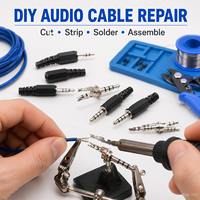 Connecteur Jack Stéréo/Mono 3,5 mm Mâle TS TRS TRRS 2 3 4 Pôles à Souder pour Réparation de Câble Casque/Haut-parleur DIY