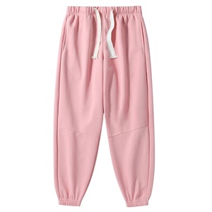 Men's Black Sweatpants Elastic Waist Drawstring Side Pockets Casual Joggers Autumn Midweight Knitted Polyester Pants - Product Image 3